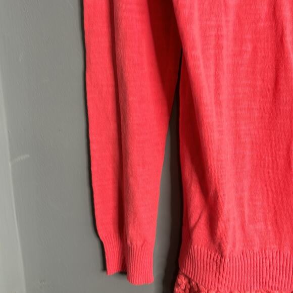 Mia Maddison Pink Lightweight Long Sleeve Sweater Lace Bottom Size Medium - Picture 5 of 9